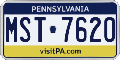 PA license plate MST7620