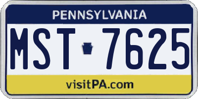 PA license plate MST7625