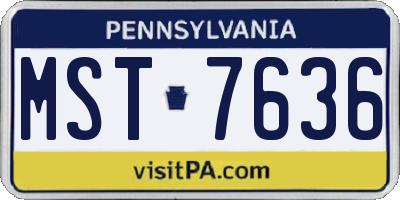 PA license plate MST7636