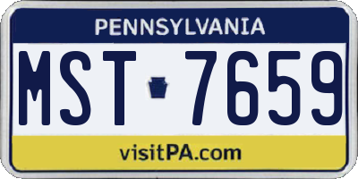PA license plate MST7659