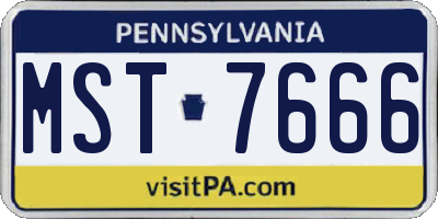 PA license plate MST7666