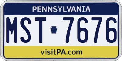 PA license plate MST7676