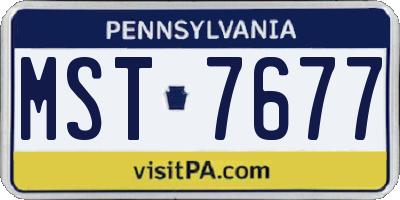 PA license plate MST7677