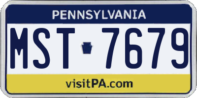 PA license plate MST7679