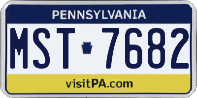 PA license plate MST7682
