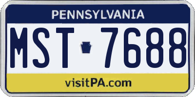 PA license plate MST7688