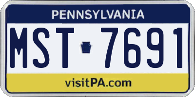 PA license plate MST7691
