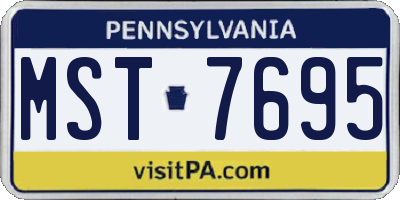 PA license plate MST7695