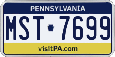 PA license plate MST7699