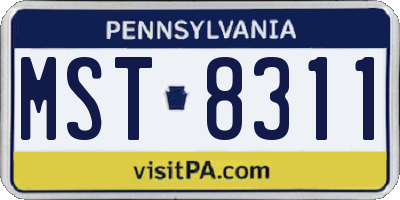 PA license plate MST8311