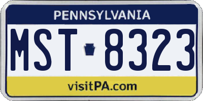 PA license plate MST8323