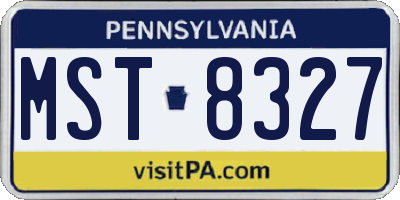 PA license plate MST8327