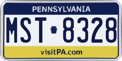 PA license plate MST8328
