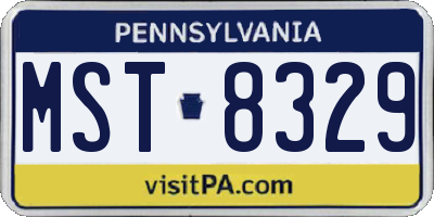 PA license plate MST8329