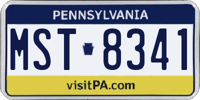 PA license plate MST8341
