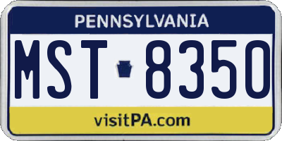 PA license plate MST8350