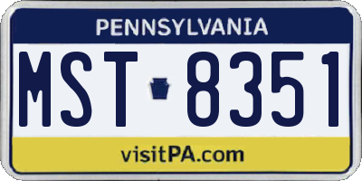 PA license plate MST8351