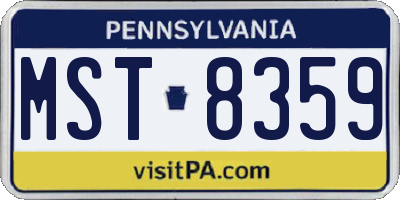 PA license plate MST8359