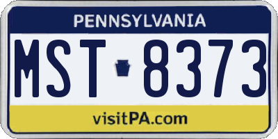 PA license plate MST8373