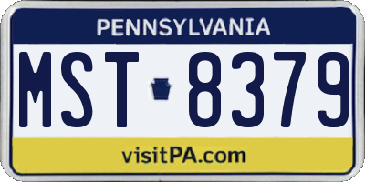 PA license plate MST8379