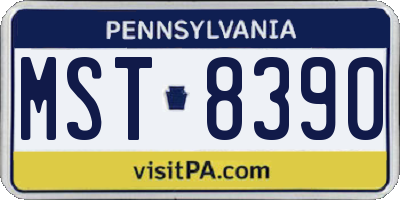 PA license plate MST8390