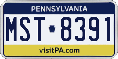 PA license plate MST8391