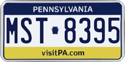 PA license plate MST8395