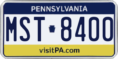 PA license plate MST8400