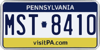 PA license plate MST8410