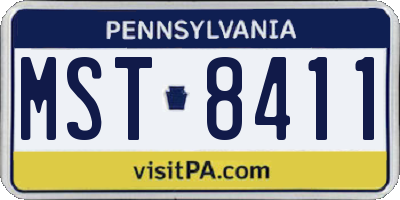 PA license plate MST8411