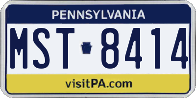PA license plate MST8414