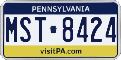 PA license plate MST8424