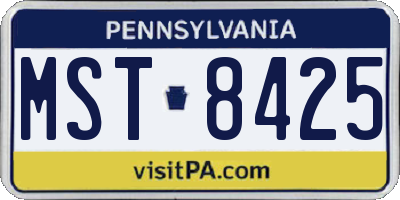 PA license plate MST8425