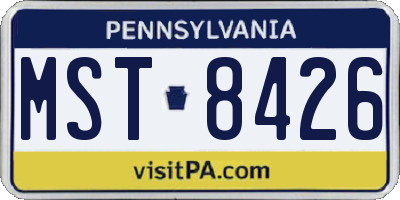 PA license plate MST8426