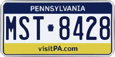 PA license plate MST8428