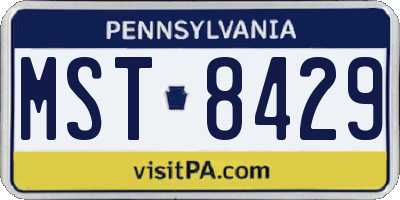 PA license plate MST8429