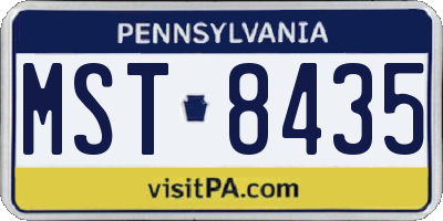PA license plate MST8435