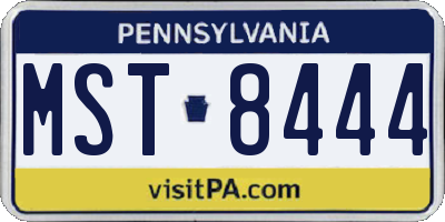 PA license plate MST8444