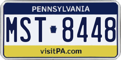 PA license plate MST8448