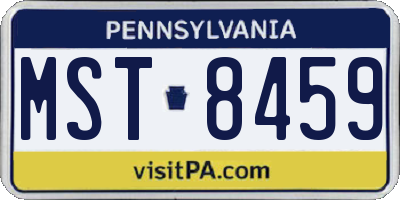 PA license plate MST8459