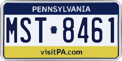 PA license plate MST8461
