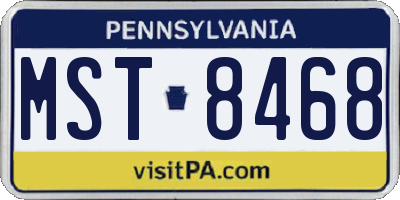 PA license plate MST8468