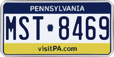 PA license plate MST8469