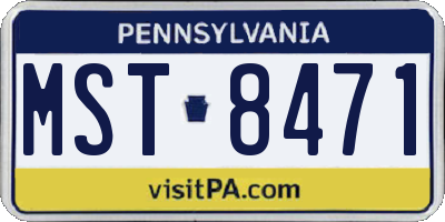 PA license plate MST8471