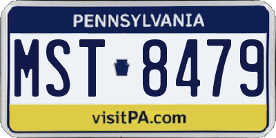 PA license plate MST8479