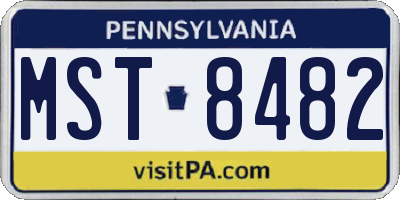 PA license plate MST8482