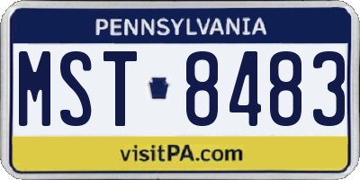 PA license plate MST8483