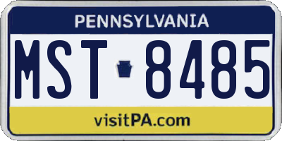PA license plate MST8485