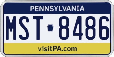 PA license plate MST8486