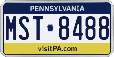 PA license plate MST8488